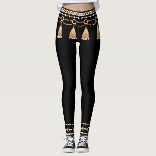 Fake_out Belly Dancer Chains Leggings