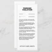 Fake Parking Violation Ticket (Front/Back)