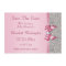 Fake Pink Bow Diamonds Save The Date Baby Shower