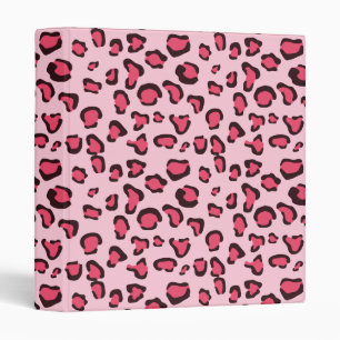 Fake Pink Leopard Print Binder