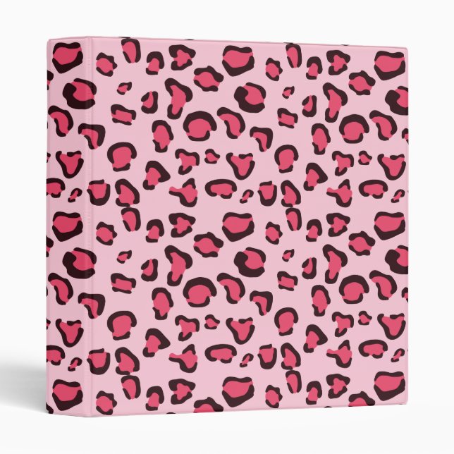 Fake Pink Leopard Print Binder (Front/Spine)