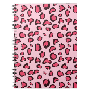 Fake Pink Leopard Print Notebook