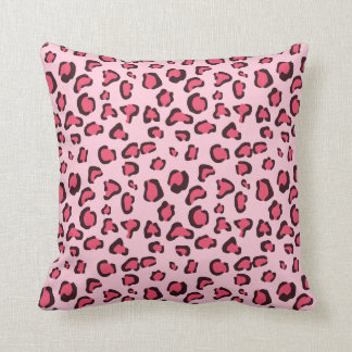 Fake Pink Leopard Print Throw Pillow