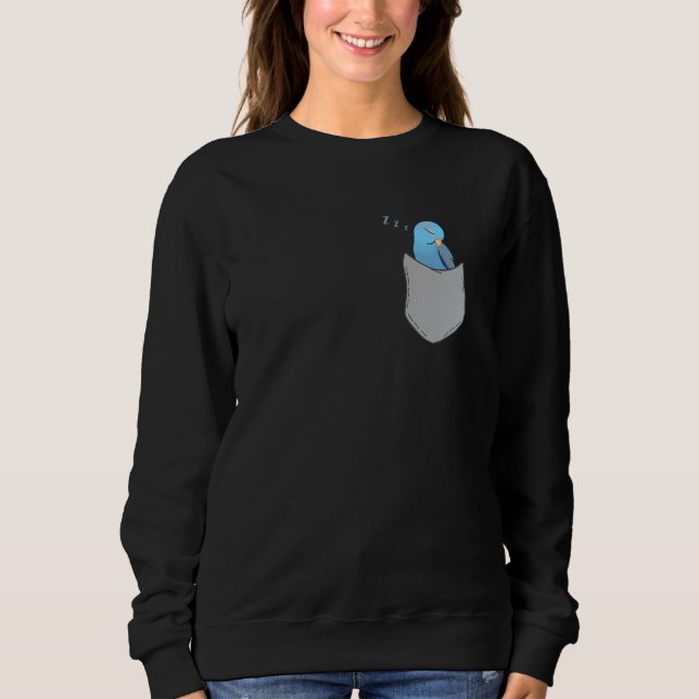 Fake Pocket Blue Parrotlet Sleep Fallow Parrotlet  Sweatshirt (Front)