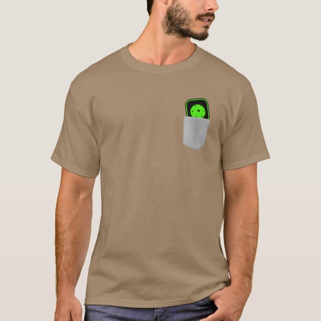 Fake Pocket Cool Pickleball Sports Dink Paddle Pun T-Shirt (Front)