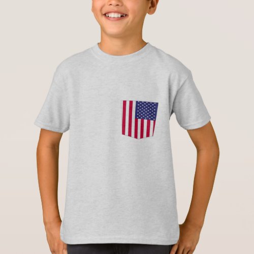 fake pocket usa flag serengetee kids tshirt design