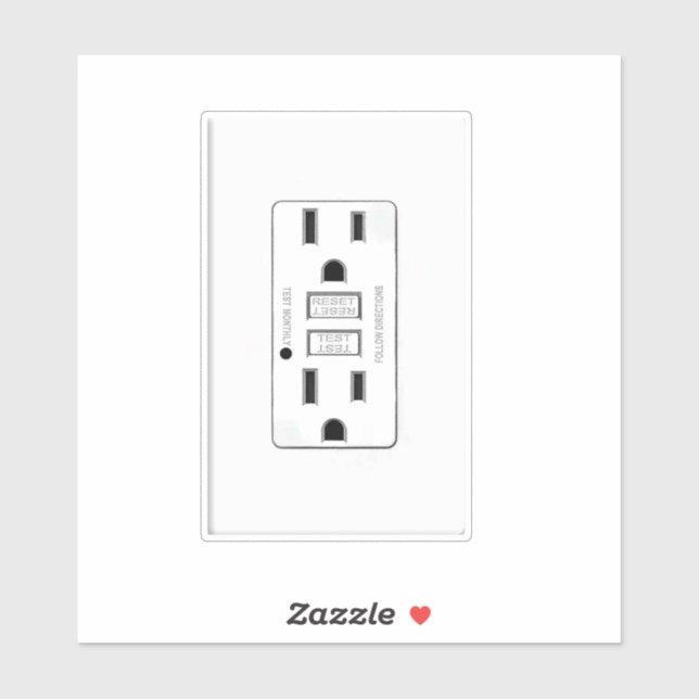 Fake Power Outlet Plate Gag Sticker (Sheet)