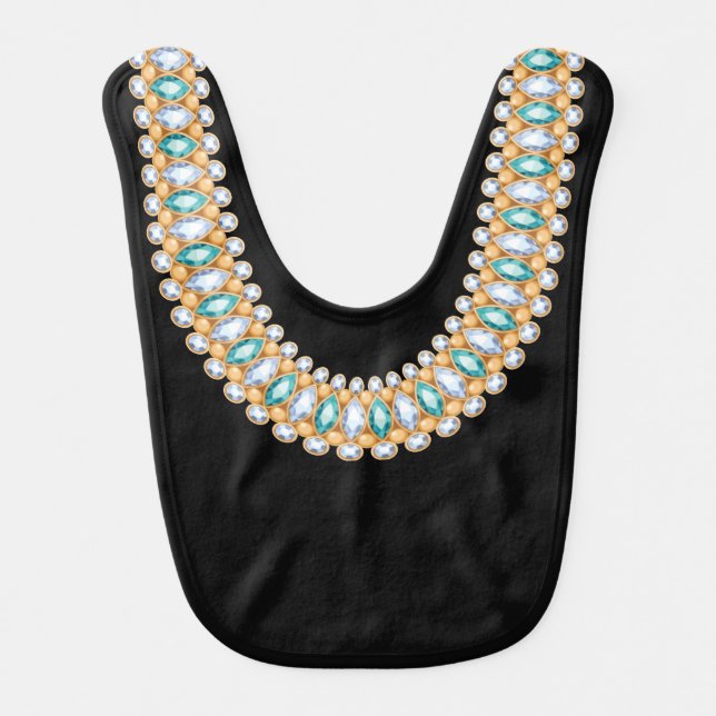 Fake Ruby Diamonds Necklace Funny Baby Bib (Front)
