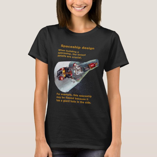 Fake Science T-Shirt - Spaceship design (Front)