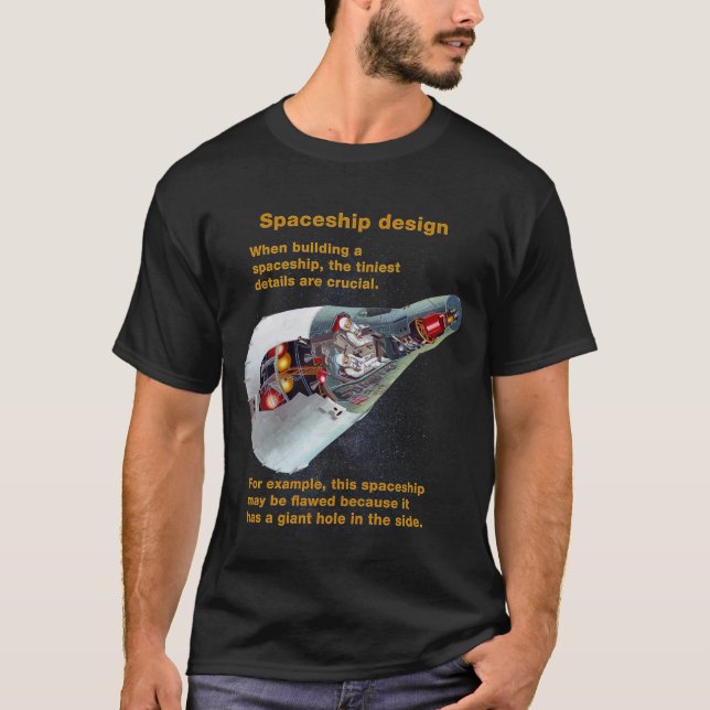 Fake Science T-Shirt - Spaceship design (Front)