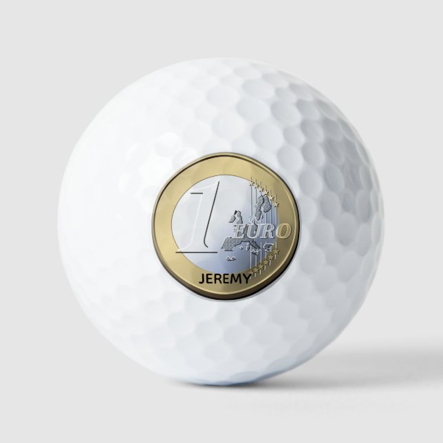 Fake Silver Euro Coin  Golf Balls (Front)