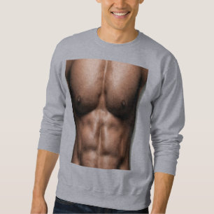 Fake Six Pack Abs Funny Gym Humor Sweatshirt