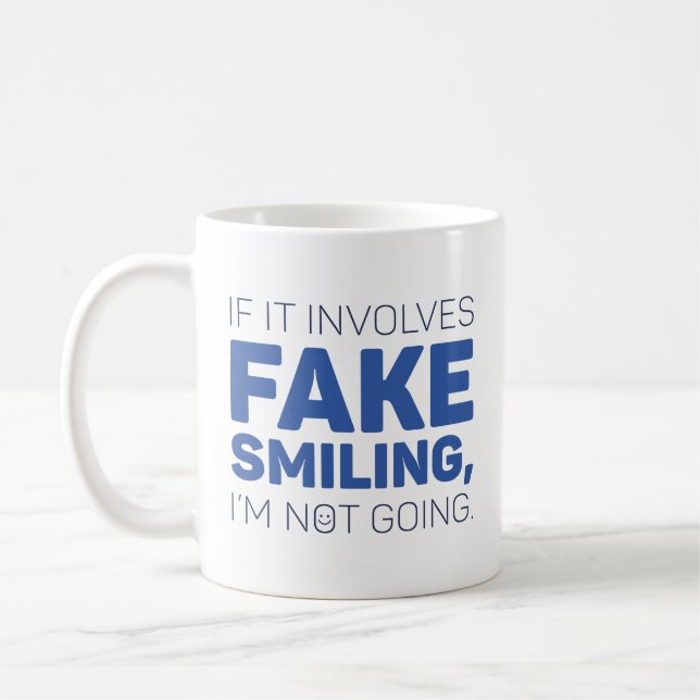 Fake Smiling Coffee Mug (Left)