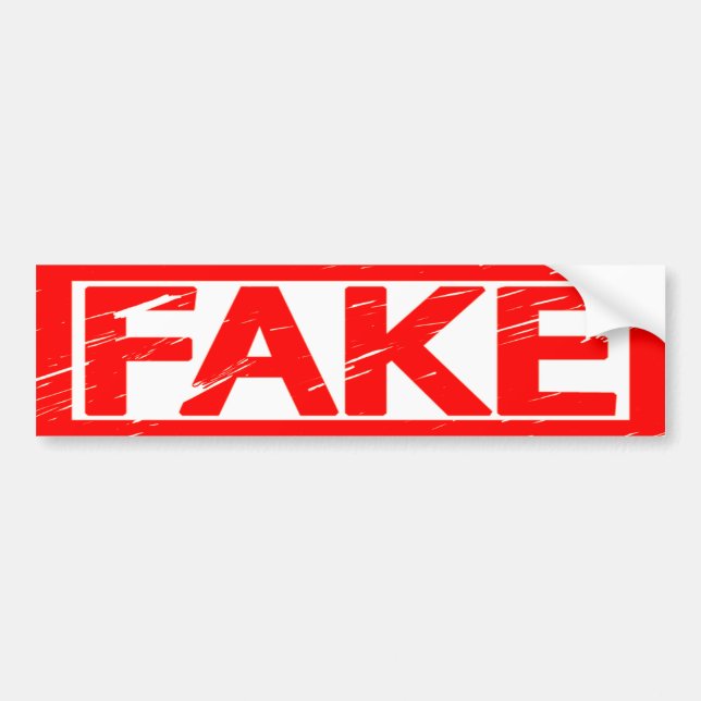 Fake Stamp Bumper Sticker (Front)
