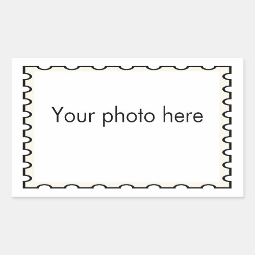 Fake stamp photo greeting rectangular sticker