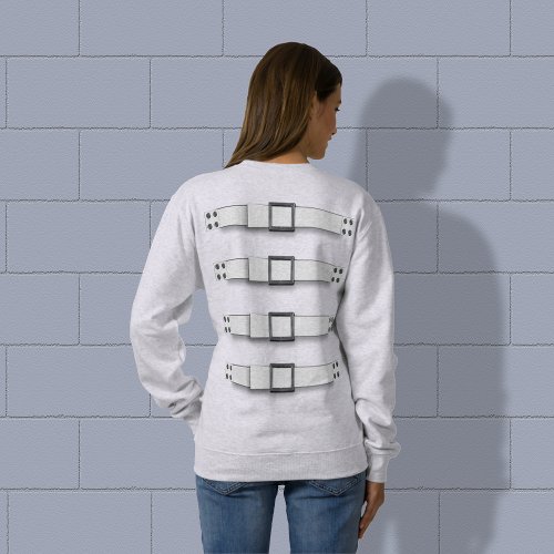 Fake Straitjacket Insane Asylum Halloween Costume Sweatshirt