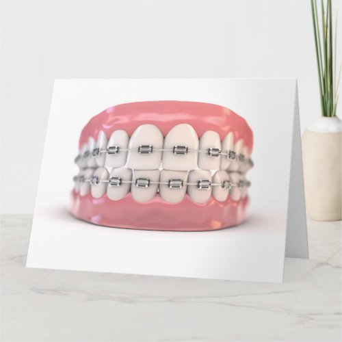 Fake Teeth Set With Braces Card