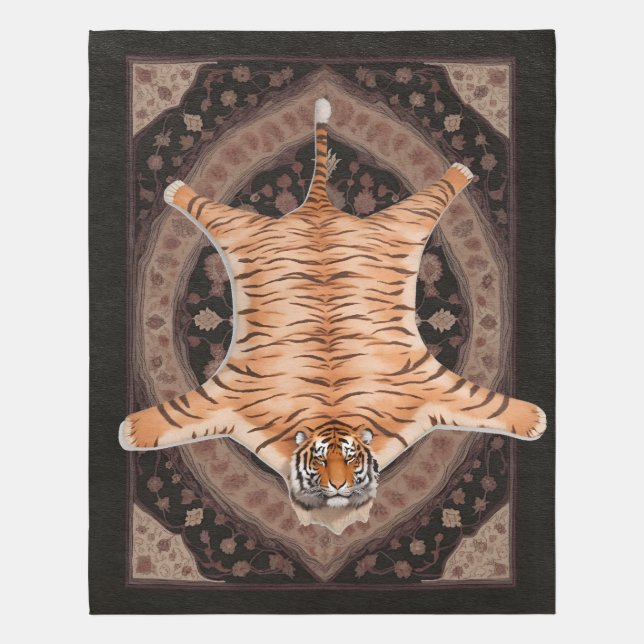 Fake Tiger Rug - Faux Tiger Rug Black Carpet (Front (Vertical))