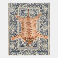 Fake Tiger Rug - Faux Tiger Rug Dark Blue Carpet