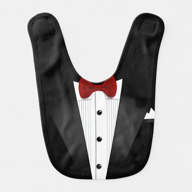 Fake Tuxedo Costume Baby Bib (Front)