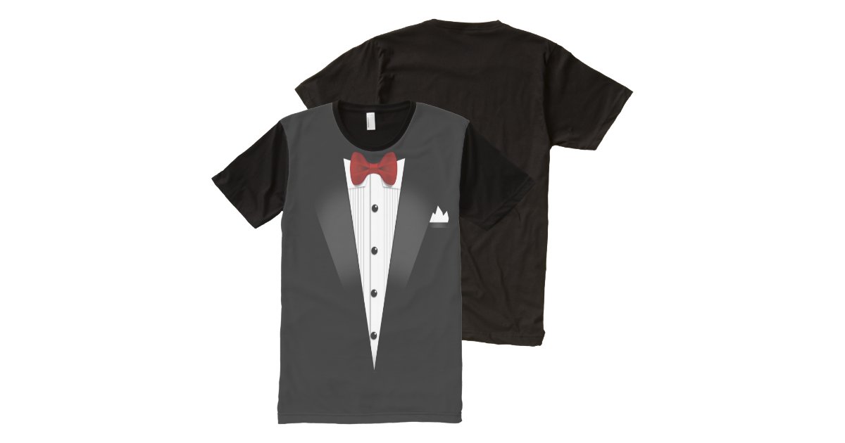 Fake Tuxedo Costume for Parents All-Over-Print T-Shirt | Zazzle