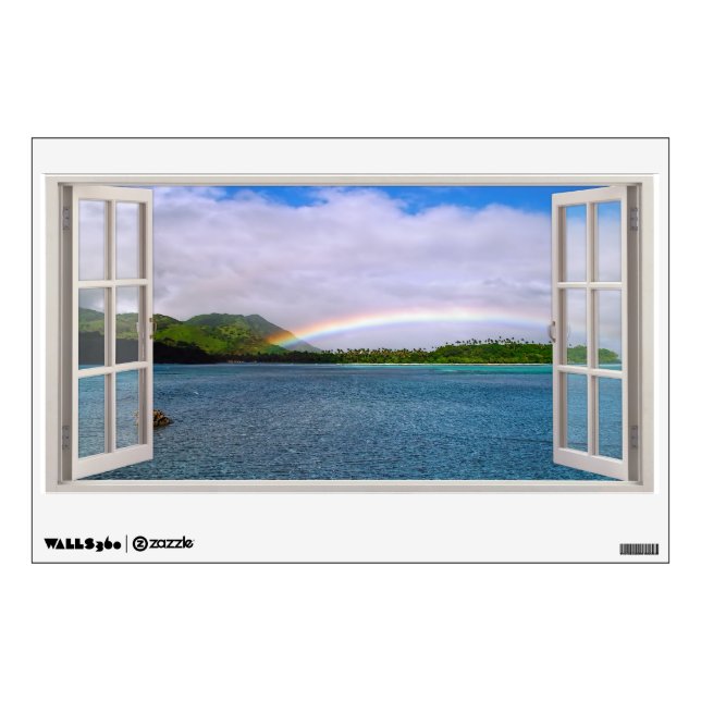 Fake Window Fiji Rainbow Wall Sticker (Front)