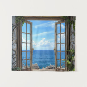 Fake window landscape tapestry