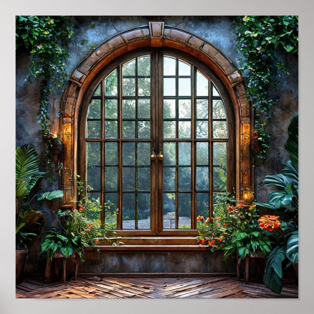 Fake window Rustic Countryside Wall Art 🌿 (Front)
