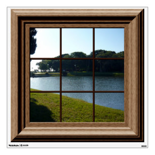 Fake Window View Lake Landscape Mural Wall Decal