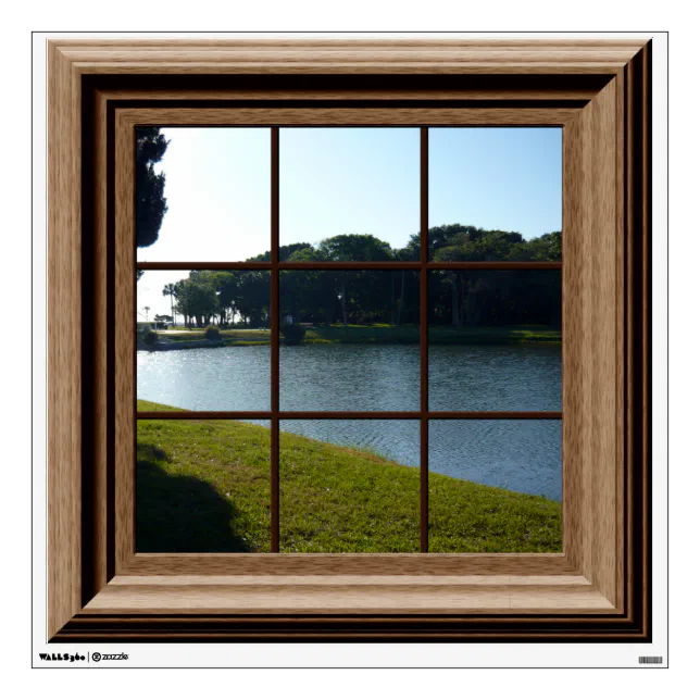 Fake Window View Lake Landscape Mural Wall Decal | Zazzle