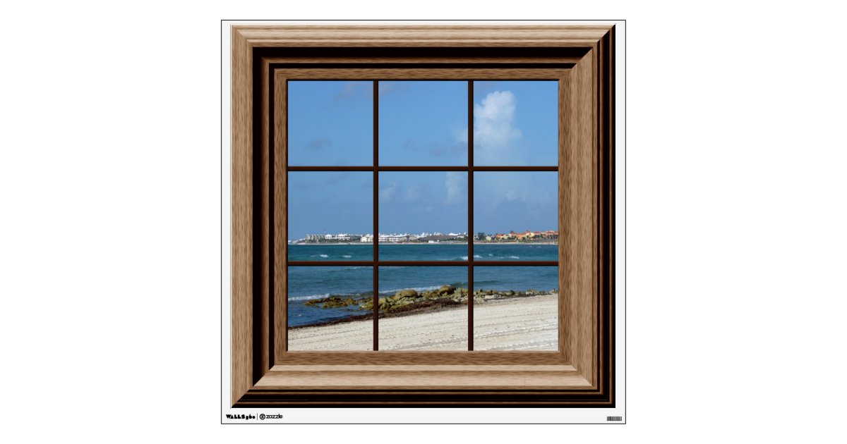 Fake Window View Ocean Beach Mexico Wall Decal Zazzle Com