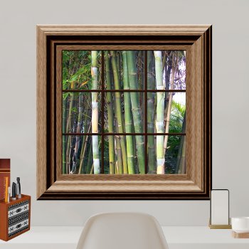Fake Window View Poster Bamboo Trees Zen by machomedesigns at Zazzle
