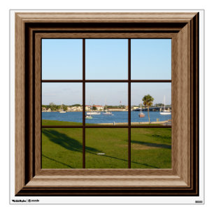 Fake Window View St.Augustine Boats Wall Mural Sticker