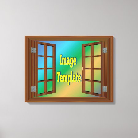 Fake Window View Template Canvas Print