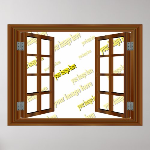 Fake Window View Template Poster