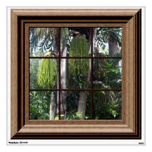 Fake Window View Tropical Trees Mural Wall Mural Sticker