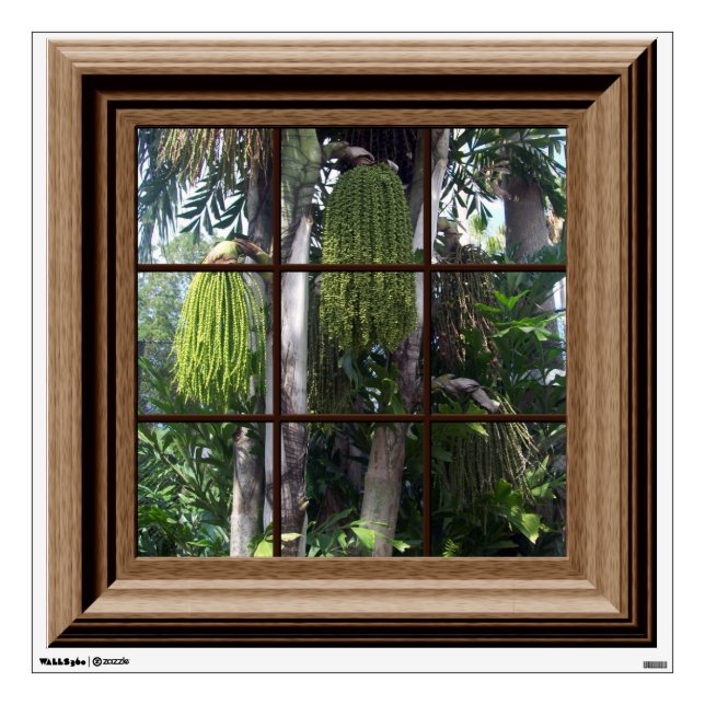 Fake Window View Tropical Trees Mural Wall Mural Wall Sticker (Front)