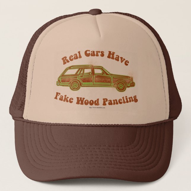 Fake Wood Paneling Trucker Hat (Front)