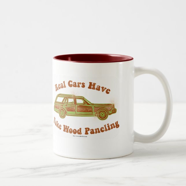 Fake Wood Paneling Two-Tone Coffee Mug (Right)