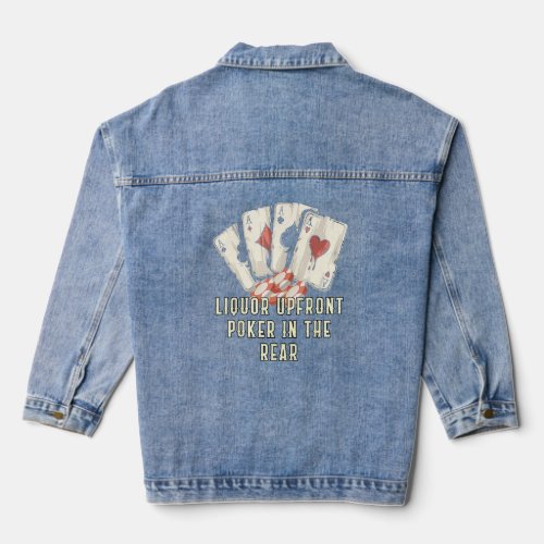 Faking the Hand Betting It Big Card Game Poker Car Denim Jacket