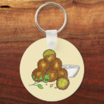 Falafel Balls Middle Eastern Chickpeas Egyptian Keychain<br><div class="desc">Design features an original illustration of falafel balls. These deep-fried balls, generally comprised of chickpeas (garbanzo beans) or broad beans, are a staple of Middle Eastern cuisine, and are particularly popular in Egyptian and Levantine cooking. Served as a meze (appetizer) or eaten in a pita sandwich or salad, these fritters...</div>