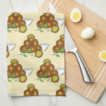 Falafel Balls Middle Eastern Chickpeas Egyptian Kitchen Towel<br><div class="desc">Design features an original illustration of falafel balls. These deep-fried balls, generally comprised of chickpeas (garbanzo beans) or broad beans, are a staple of Middle Eastern cuisine, and are particularly popular in Egyptian and Levantine cooking. Served as a meze (appetizer) or eaten in a pita sandwich or salad, these fritters...</div>