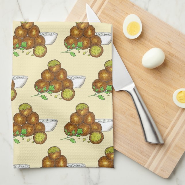 Falafel Balls Middle Eastern Chickpeas Egyptian Kitchen Towel (Quarter Fold)