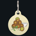 Falafel Balls Middle Eastern Chickpeas Egyptian Pet ID Tag<br><div class="desc">Design features an original illustration of falafel balls. These deep-fried balls, generally comprised of chickpeas (garbanzo beans) or broad beans, are a staple of Middle Eastern cuisine, and are particularly popular in Egyptian and Levantine cooking. Served as a meze (appetizer) or eaten in a pita sandwich or salad, these fritters...</div>