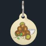 Falafel Balls Middle Eastern Chickpeas Egyptian Pet ID Tag<br><div class="desc">Design features an original illustration of falafel balls. These deep-fried balls, generally comprised of chickpeas (garbanzo beans) or broad beans, are a staple of Middle Eastern cuisine, and are particularly popular in Egyptian and Levantine cooking. Served as a meze (appetizer) or eaten in a pita sandwich or salad, these fritters...</div>