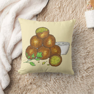 Falafel Balls Middle Eastern Chickpeas Egyptian Throw Pillow