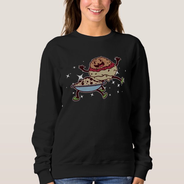 Falafel Dancing with Hummus Levantine Food Chef Sweatshirt (Front)