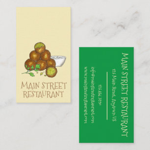 Falafel Middle Eastern Vegetarian Food Restaurant Business Card