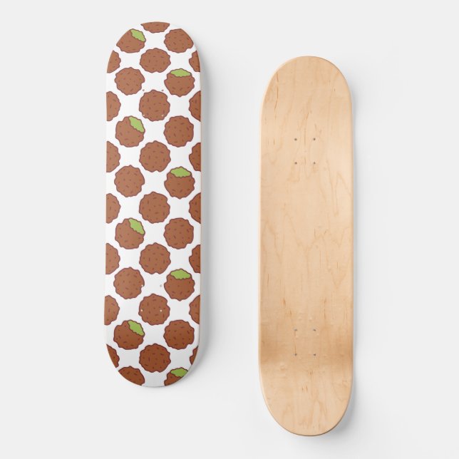 Falafel Pattern Middle Eastern Food Skateboard (Front)