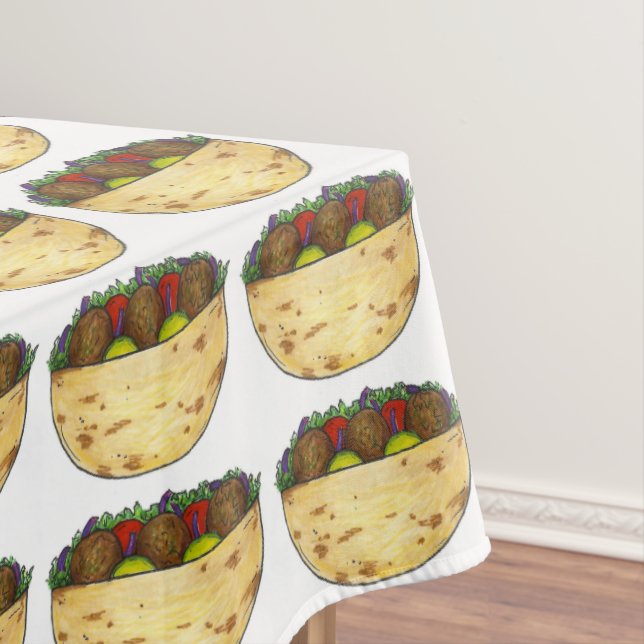 Falafel Pita Sandwich Food Foodie Party Tablecloth (In Situ)